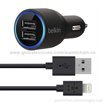 Dual-car Charger, 4.2A, with Indicator, USB Cable for iPhone/iPad